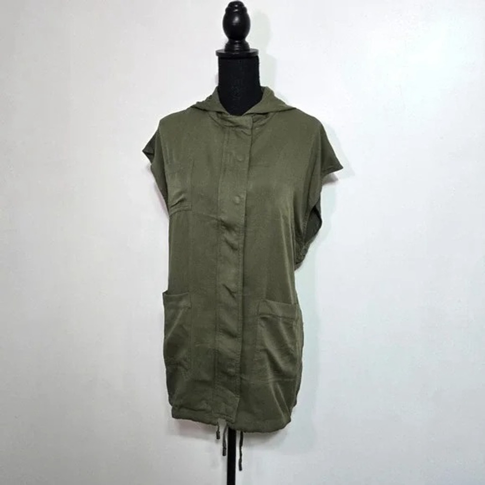 Hooded Utility Vest Womens Small Olive - Picture 8 of 12